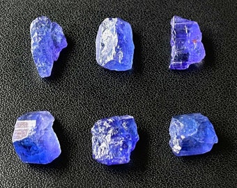 AAA-Natural Blue Tanzanite Rough Gemstone 6 PCS 8-12 MM From Tanzania, Natura Rarel Raw Gemstones, Raw Healing Crystal Rough, Gift For Her