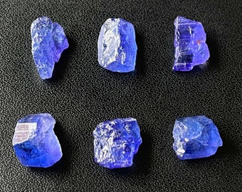 Pietra preziosa grezza di tanzanite blu naturale 6 pezzi 8-12 MM dalla Tanzania, pietre preziose grezze rare Natura, cristallo curativo grezzo grezzo, regalo per lei