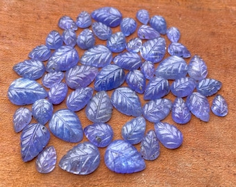 AAA+ Quality Tanzanite Leaf Carved, 10-14 MM, Blue Tanzanite Leaf Shape Carving Gemstone, Handmade Carved Tanzanite Leaf, For Jewelry Making