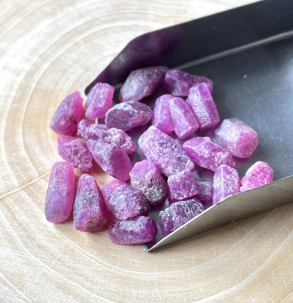 20 PCS Natural Red Ruby Raw Crystals: July Birthstone Jewelry Making