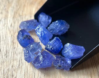10 Tanzanite Rough Gemstones: Natural Raw Crystals, December Birthstone