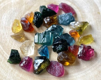15 Carat Lot, AAA+ Quality Tourmaline Rough Gemstone, 5-7-MM, Multi Tourmaline Crystal, Facet Grade Raw Tourmaline Jewelry Making Rough