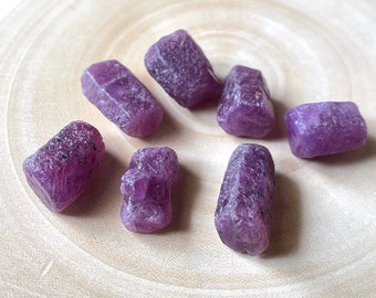 7 Raw Ruby Sticks: Natural Gemstone Crystals (10-13 MM)