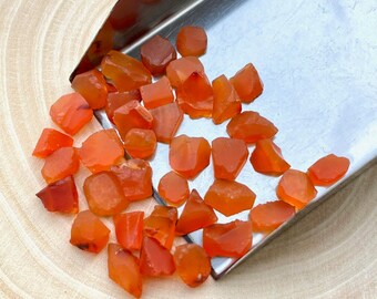 35-Pcs Natural Raw Carneline Rough Gemstone, 5-8 MM, Raw Crystal Healing Rough Stone, For Jewelry Making, Gift For her