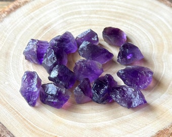 15 Pieces~ 100%Natural Purple Raw Amethyst Gemstone, Size-10-14 MM, Raw Healing Crystal, Amethyst Rough Loose Gemstone, For Jewelry Maaking