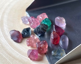 15 Pieces, Multi Spinel Gemstone Rough, 6-9 MM, Multi Spinel Burma, Raw Spinel Crystal, Uncut Raw Gemstone, Loose Multi Spinel Rough Stone