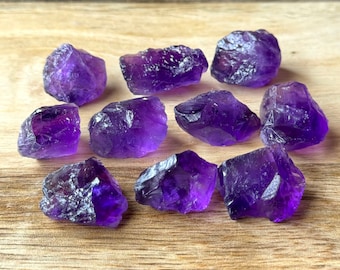 AAA+ Quality Raw Amethyst Rough, 10 Pieces~ Natural Purple Amethyst Gemstone Raw, 15-20 MM, Amethyst Healing Stone, Rough Wholesaler