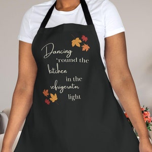 Dancing &#39;round the Kitchen Fall Leaves Apron Lyric Inspired Album Merch