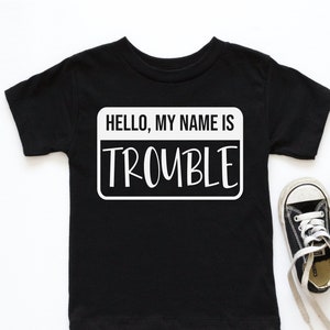 Bonjour mon nom est un problème SVG, SVG drôle de chemise pour tout-petits, conception SVG pour enfants mignons, problème n'a jamais été aussi mignon, sublimation de Silhouette Cricut