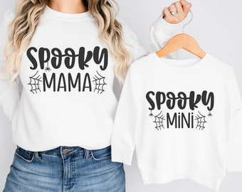 Spooky Mama Mini SVG PNG, mommy and me matching svg, Halloween matching shirt svg, spooky svg, spooky mini, Mom and Baby Halloween svg,