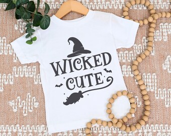 Wicked Cute SVG, Halloween SVG Files, Witchy Svg, Baby Onsie Cut File, First Halloween SVG, Kids Halloween Shirt Cricut cut file
