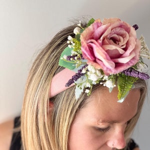 Handmade Pink Floral Fascinator Headband: Vintage Style Headpiece