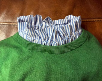 Handgefertigtes Set aus gestreifter Baumwolle und Rüschen aus Baumwolle - Abnehmbares, Leichtes Layering in verschiedenen Farben