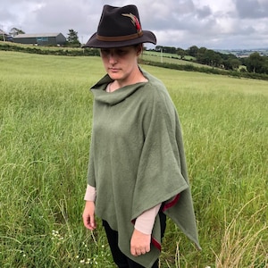 Handmade Poncho in a Cashmere Wool mix. Warm and Soft Travel Wrap, Luxury Hand Crafted topper cape  wrap