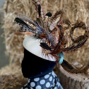 Feather Hat Pin, Peacock & Pheasant hat brooch, Game lapel Boutonniere, natural feathers