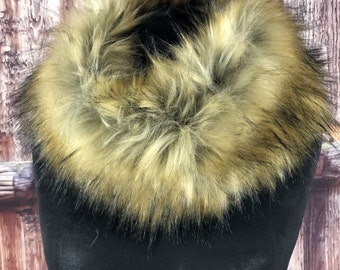 Faux Fur Neck Warmer Scarf, Furry Infinity Fur Cowl, Extra warm and soft Scarf