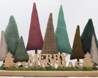 Unique Handmade Christmas Scene,  Bespoke Christmas Mantlepiece Decoration, Christmas Table Top Decoration, Christmas Trees Dining Scene