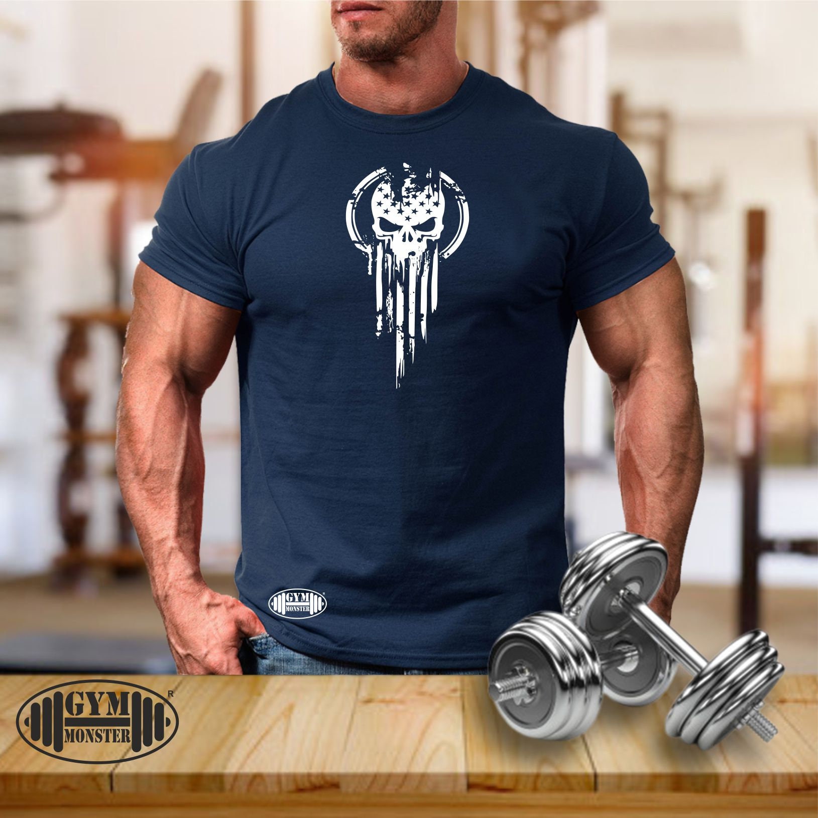 American Warrior T Shirt Gym Abbigliamento Bodybuilding Allenamento  Allenamento Esercizio Kick Boxing Arti Marziali MMA Cranio La Palestra  Monster Men Tee Top - Etsy Italia