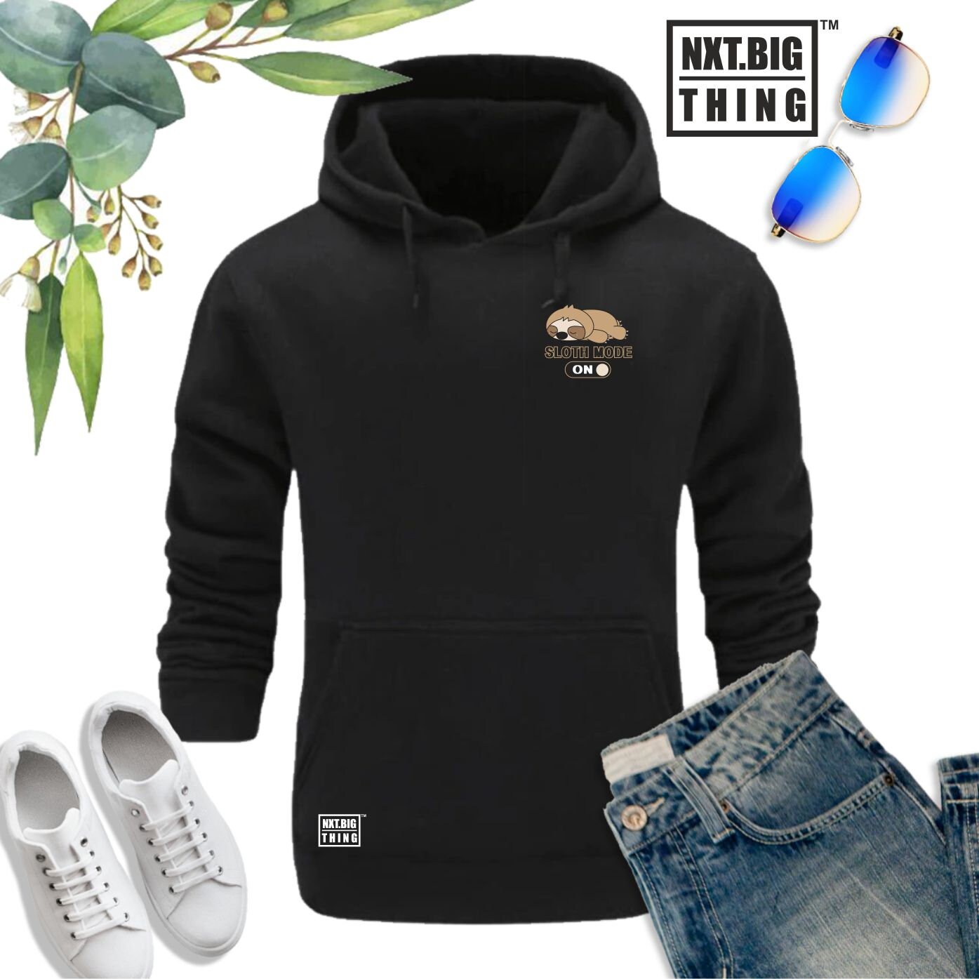 Sloth Mode on Hoodie Small Lazy Sleepy 