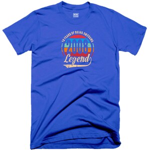 18TH Birthday T Shirt 18 Years Of Being Awesome Legend Born in 2008 Funny Joke Halloween Christmas Xmas Birthday Fans Gift Men Tee Top Blue