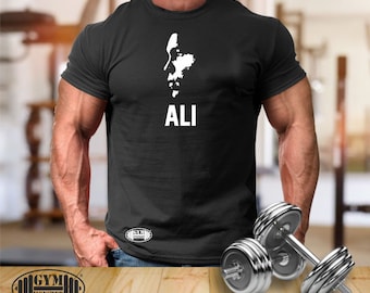 Ali T Shirt Gym Clothing Bodybuilding Training Workout Exercise Kick Muhammad Ali The Greatest Boxing Martial Arts MMA Men Tee Top