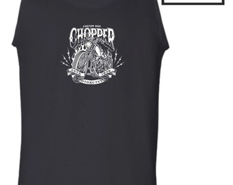 Chopper Vest Bike Clothing Bikewear Biker Gear Motorbike Moto Club Motorcycle MC Cafe Racer Pistons Death Skull Fans Gift Men Tank Top