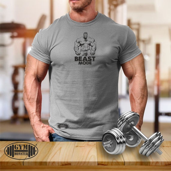 Hulk Beast Mode T Shirt Gym Clothing Bodybuilding Training Workout Exercise  Kick Boxing Martial Arts MMA Beast Gym Monster Men Tee Top 