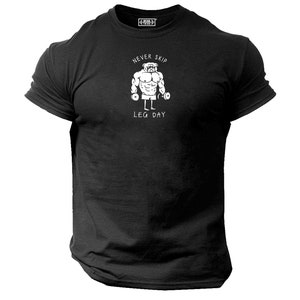 Never Skip Leg Day T-shirt Gymkläder Bodybuilding Träning Träning Kickboxning MMA Muskler Krigare Atletisk Gymkläder Herr T-shirt