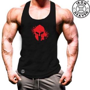 Blood Spartan Helmet Vest Gym Clothing Bodybuilding Training Workout Exercise Fitness Boxing Martial Arts MMA Iron Heaven Men Tank Top