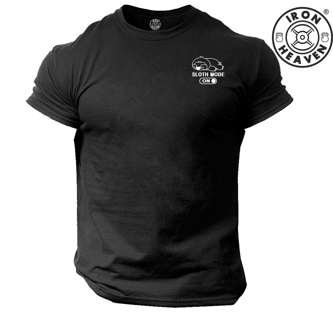 Sloth Mode on T Shirt Pocket Gym Clothing Bodybuilding Training Workout ...