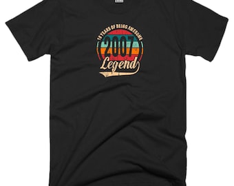 18TH Birthday T Shirt 18 Years Of Being Awesome Legend Born in 2007 Funny Joke Halloween Christmas Xmas Birthday Fans Gift Men Tee Top