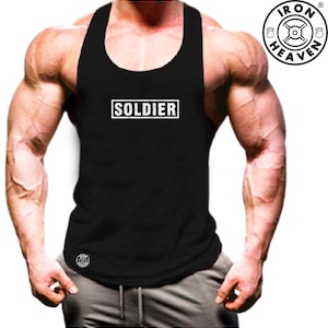 Soldier Vest Gym Clothing Bodybuilding Training Workout Exercise Fitness Boxing Martial Arts Army MMA Iron Heaven Gymwear Men Tank Top