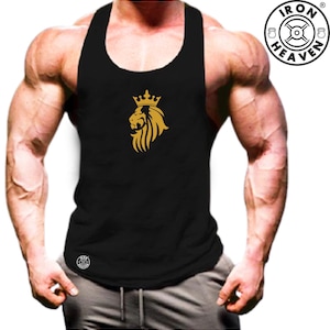 King Lion Vest Gym Clothing Bodybuilding Training Workout Exercise Kick Boxing Martial Arts Taekwondo MMA Beast Iron Heaven Men Tank Top