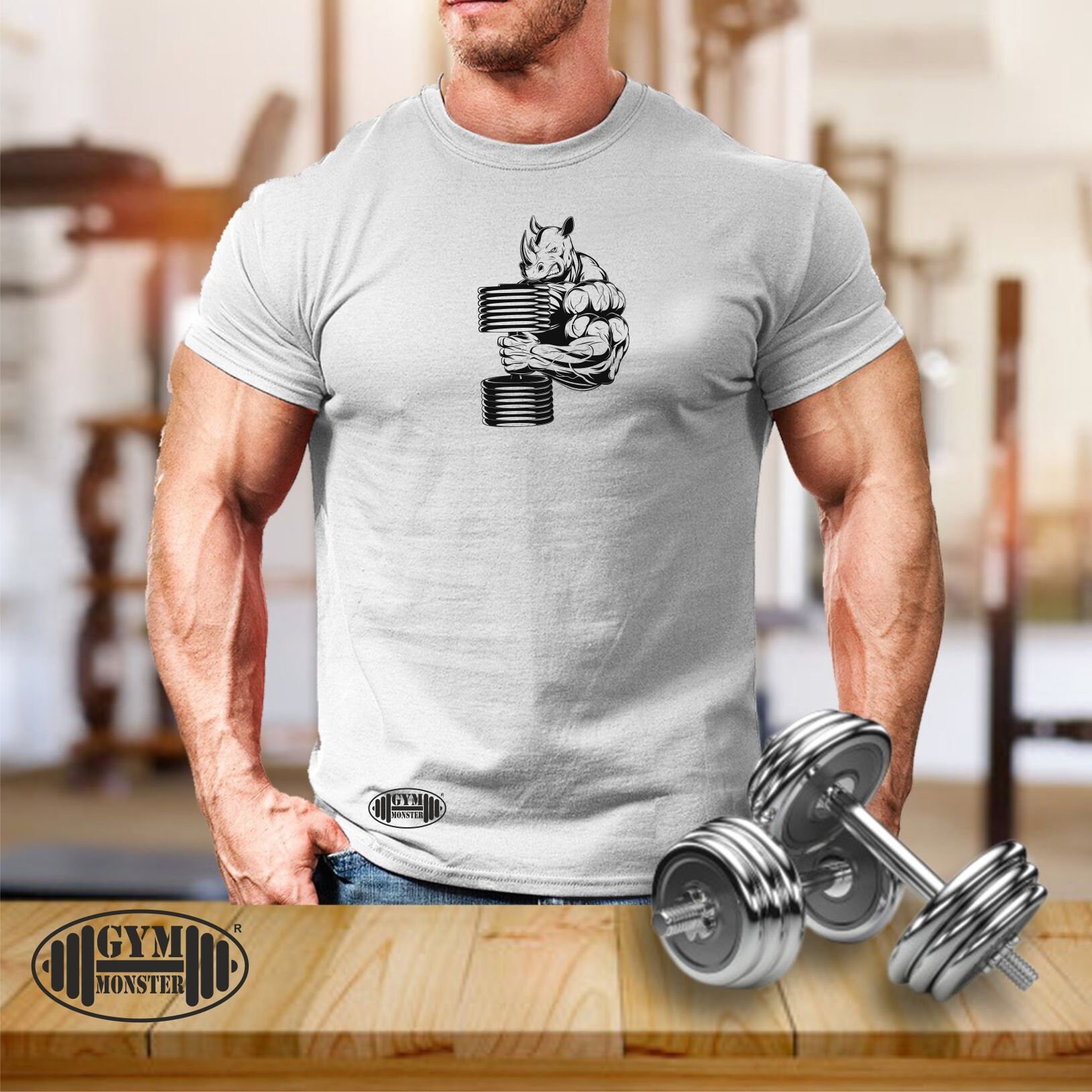 I Woke Up In Beast Mode Men's T-Shirt Fitness Gym Top Training Bodybuilding Shirt - Foto 11