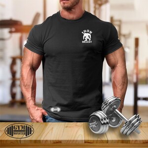Iron Beast Camiseta Pocket Gym Ropa Culturismo Entrenamiento Entrenamiento Ejercicio Kick Boxing Artes Marciales MMA Alpha Gym Monster Men Tee Top