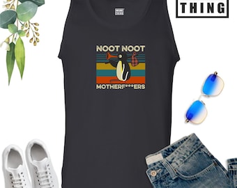 Noot Noot Motherf***ers Vest Fuuny Rude Duck Killer Duck Animal Lover Parody Funny Joke Halloween Christmas Xmas Gift Men Tank Top