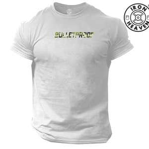 Camiseta a prueba de balas Ropa de gimnasia Entrenamiento de culturismo Ejercicio Fitness Boxeo Artes marciales Ejército militar Iron Heaven Men Tee Top