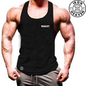Deadlift Vest Small Gym Clothing Bodybuilding Weight Training Workout Exercise Kick Boxing Martial Arts MMA Fitness Iron Heaven Men Tank Top