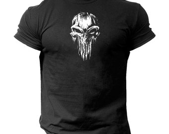 Schedel T Shirt Gym Kleding Bodybuilding Training Workout Oefening