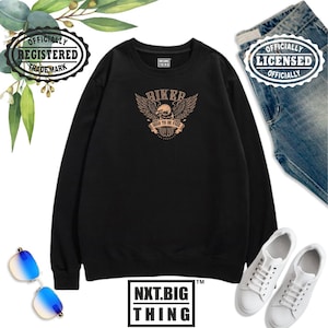 Born To Be Free Sweatshirt Flying Eagle Bike Motorbike Motorcycle MC Biker Funny Halloween Christmas Xmas Birthday Fans Gift Men Jumper Top