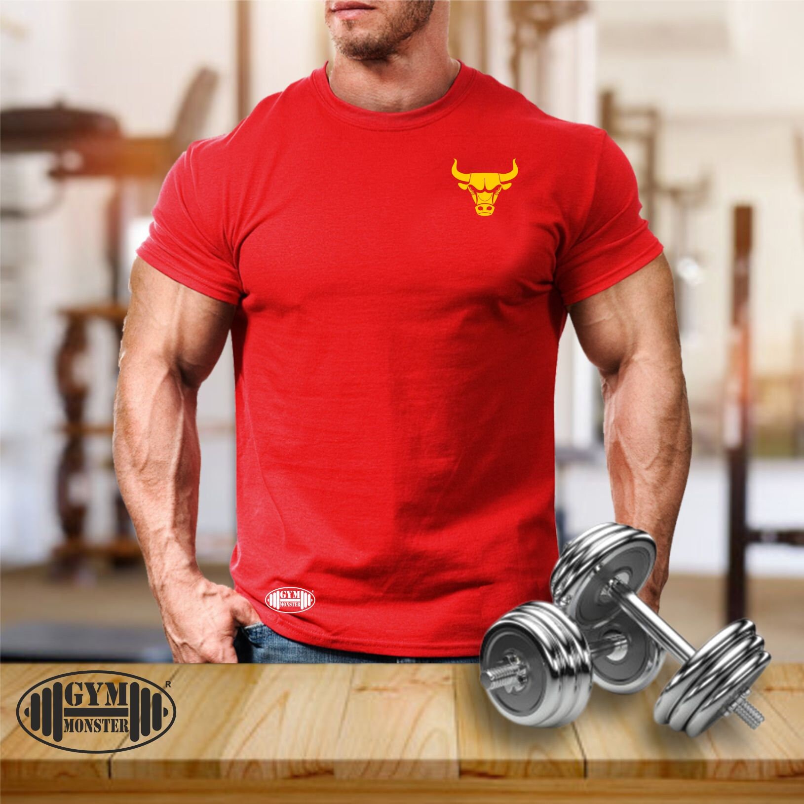 GYMTIER Skull USA Flag Camiseta De Gimnasio Para Hombre