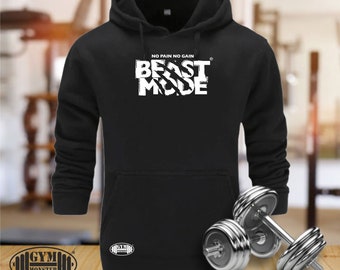 Beast Mode Hoodie Gym Clothing Bodybuilding Training Workout Exercise Fitness Kick Boxing Martial Arts MMA Gym Monster Men Sweatshirt Top