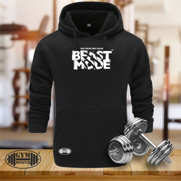 Beast Mode Hoodie Gym Clothing Bodybuilding Training Workout Exercise Fitness Kick Boxing Martial Arts MMA Gym Monster Men Sweatshirt Top