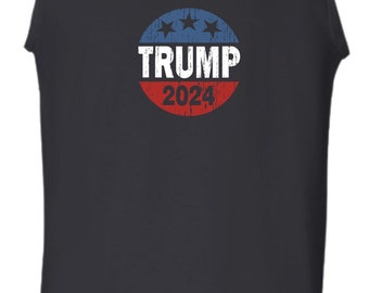 Trump 2024 Vest American Flag US Elections The Sequel Make Liberals Cry Again Make America Great Again MAGA Birthday Fans Gift Men Tank Top