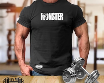 Monster T Shirt Gym Clothing Bodybuilding Training Workout Exercise Kick Boxing Martial Arts MMA Men Tee Top