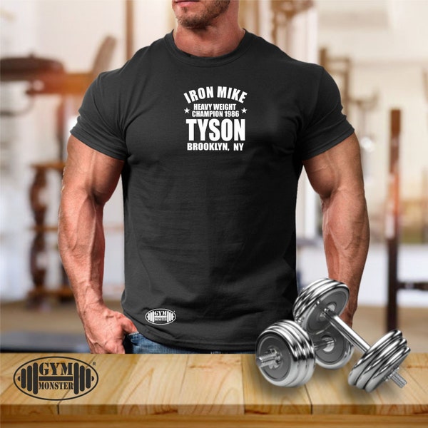 Iron Mike T Shirt Gym Clothing Bodybuilding Training Workout Exercise Boxing Mike Tyson Heavy Weight Champion 1986 Gym Monster Men Tee Top