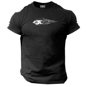 Shark T Shirt Gym Clothing Bodybuilding Weight Training Workout Exercise Kick Boxing Martial Arts MMA Spartan Warrior Gymwear Men Tee Top
