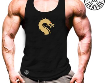 Dragon Vest Gym Clothing Bodybuilding Weight Training Workout Exercise Fitness Boxing Martial Arts MMA Iron Heaven Gymwear Men Tank Top