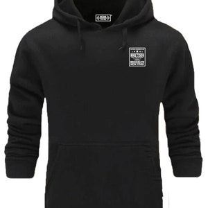 May include: Black hooded sweatshirt with a white graphic print of a boxing club logo. The logo says "Cathedral Boxing Club", "Mike Tyson", "Undisputed Champion", "Brooklyn, New York".