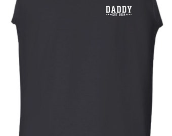 Daddy Est. 2024 Vest Pocket Legend Myth Protector Best Friend New Dad Papa Funny Joke Father's Day Gift Idea Men Tank Top